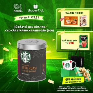 Hũ Cà phê đen hòa tan cao cấp Starbucks Rang Đậm (90g)