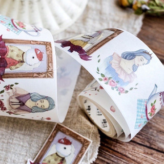 Băng dính trang trí washi tape thiếu nữ trà chiều