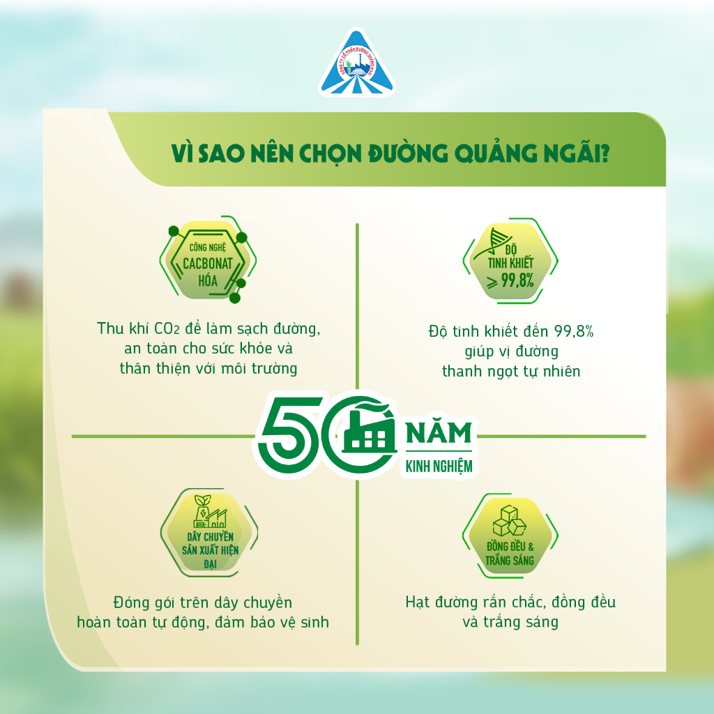 Combo 3 túi Đường tinh luyện Đường Quảng Ngãi 1kg/túi