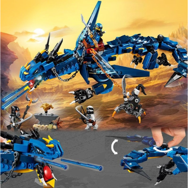 🔥Lắp Ráp Trẻ Em Quà Tặng Ngày Lắp ráp mô hình ninjago 62815 2in1 người máy và rồng thân 2 đầu của ninja