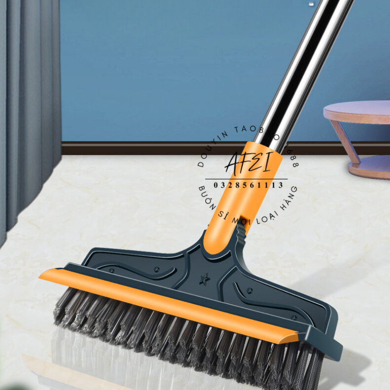 Chổi Chà Sàn Nhà Tắm Thông Minh Thiết Kế Đầu Gạt Nước Và Đầu Chổi Xoay 120 Độ Quét Nhà Siêu Sạch Mọi Góc Bẩn - FL56