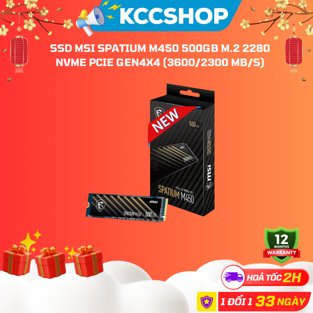 Ổ cứng SSD MSI SPATIUM M450 500GB 1TB M.2 Chính Hãng - Bảo Hành 5 Năm