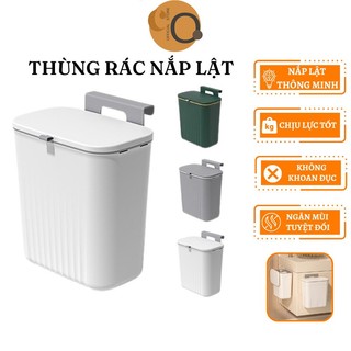 Thùng Rác Có Nắp Lật Treo Tủ Bếp Có Thanh Gài Dán Tường Tiện Dụng