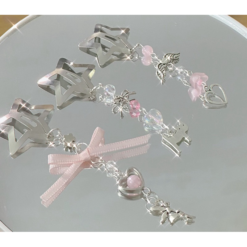 ˚ ༘ ೀ⋆｡˚ BABY PINK STAR CLIPS ˚ ༘ ೀ⋆｡˚| kẹp tóc by binon