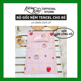 Bộ gối nệm tencel cho bé đi học ,nhiều kích cỡ, mềm mịn mát, họa tiết đáng yêu