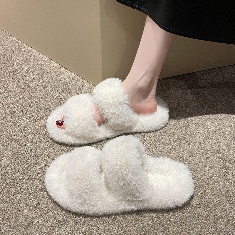 Dép lông quai ngang dép bông lê thời trang đế cao su mềm êm đi trong nhà - SAGI ĐẶNG