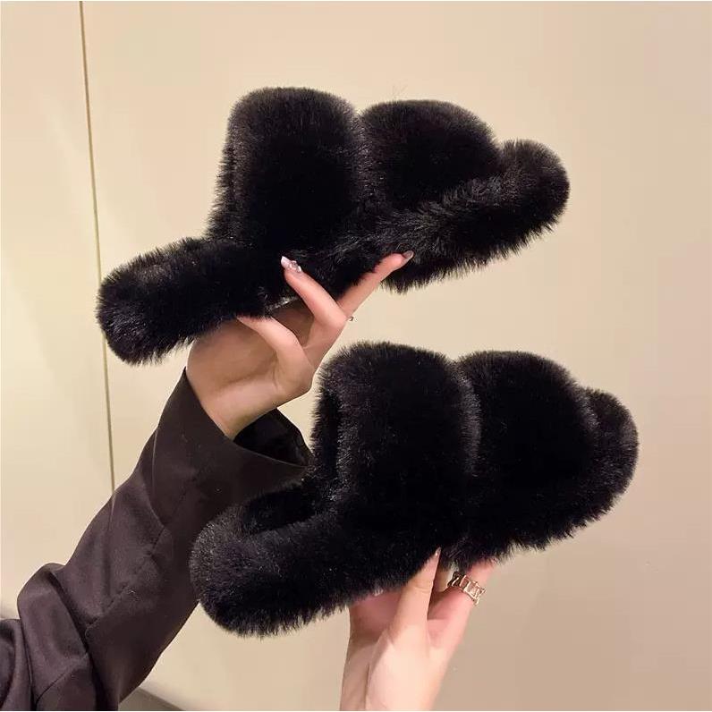 Dép bông quai ngang nữ đế cao su, dép lông lê thời trang mềm êm đi trong nhà - SAGI ĐẶNG