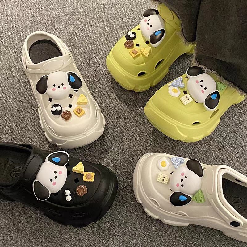 Dép sục cross đế bánh mì thời trang nữ sticker chó chất liệu EVA nhẹ êm - SAGI ĐẶNG