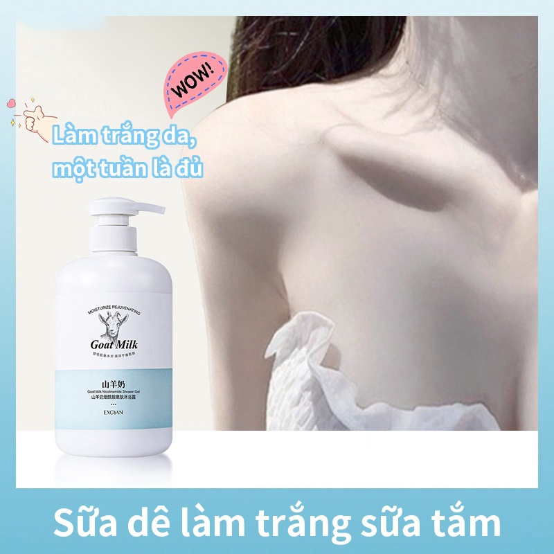⚡Món quà miễn phí⚡Sữa Tắm làm trắng da 800ml,Chiết xuất từ ​​sữa dê phù hợp với nhiều loại da