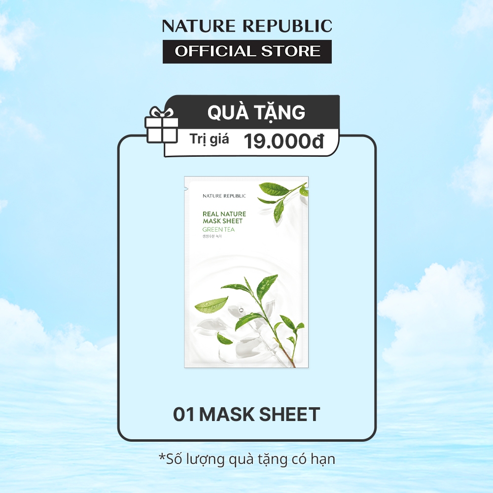 Quà tặng không bán Mặt nạ giấy Real Nature Mask Sheet 23ml ngẫu nhiên ( 1 miếng)