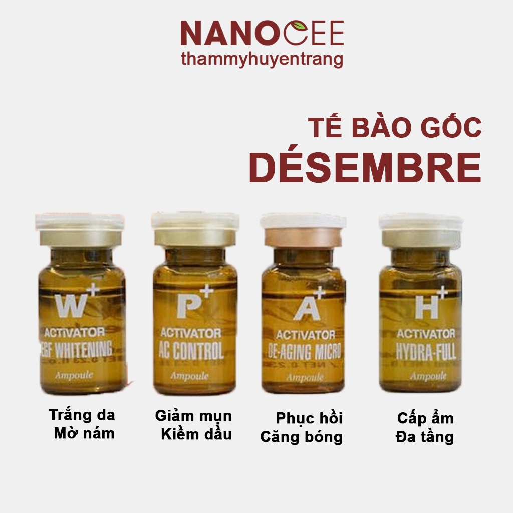 Tế Bào Gốc Cho Da Mụn, Da Nám, Làm Trắng Da, Nâng Cơ, Thu Nhỏ LCL, Cấp Ẩm DESEMBRE Hàn Quốc (Lẻ 1 lọ)