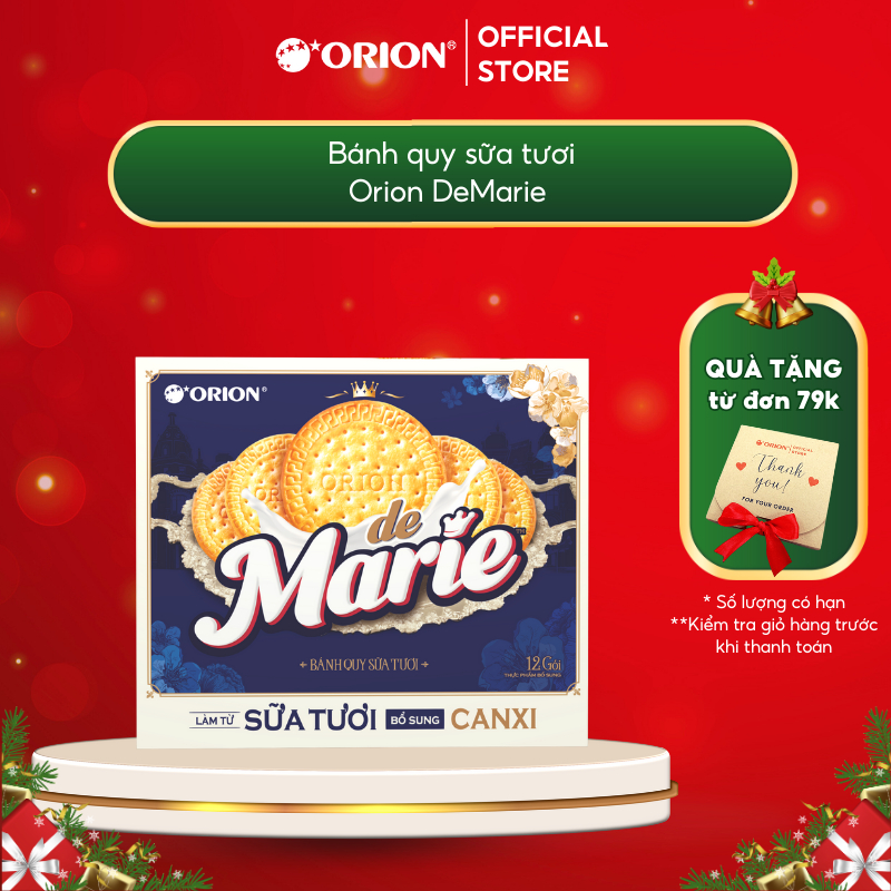Hộp bánh quy sữa tươi ORION De Marie 384G (12 bánh/hộp)
