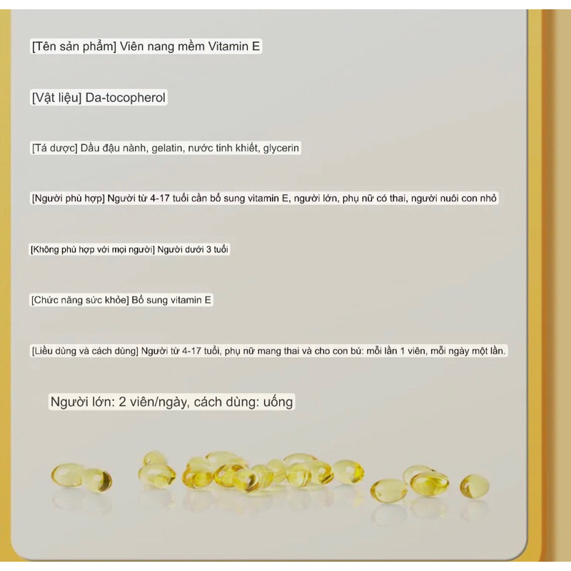 Hộp 100 viên uống vitamin E trắng da giảm tàn nhang