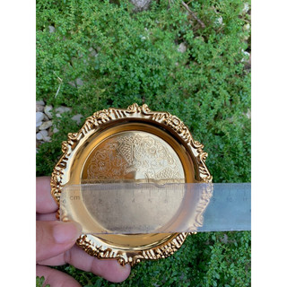 Đĩa vàng bày bánh bao mâm cúng thôi nôi 10/15/20/25cm