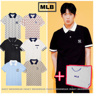 Áo polo mlb monogram trắng logo xanh navy siêu xịn