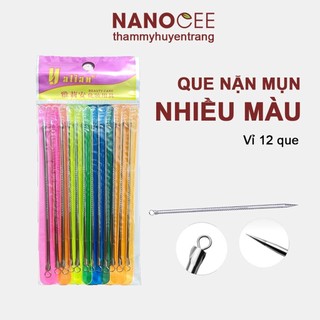 Vỉ Que Nặn Mụn Nhiều Màu Dài 12cm, 1 Đầu Nhọn 1 Đầu Tròn
