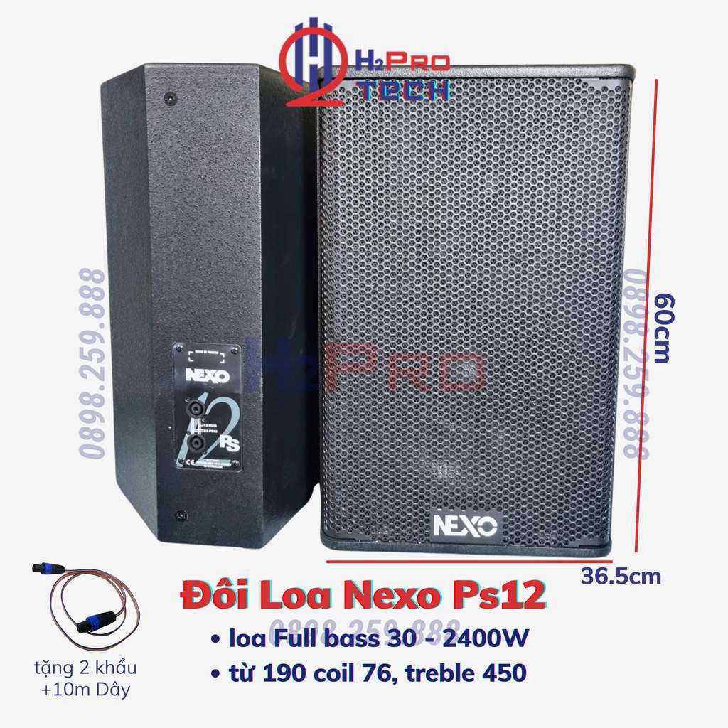 Đôi Loa Karaoke Bass 30 Nexo PS12 2400W Từ 190 Coil 76 - Treble 450 (Tặng Dây), Loa Full 30 Chất Âm Uy Lực - H2Pro Tech