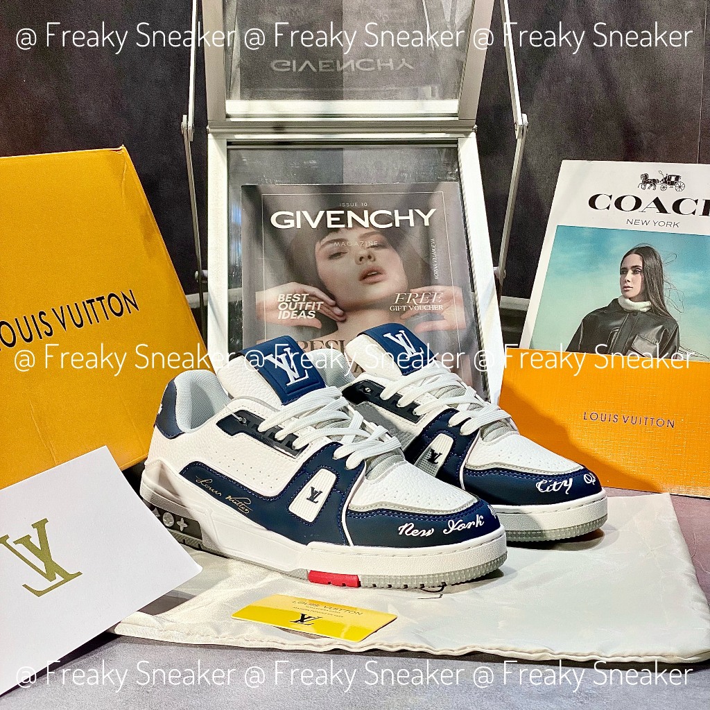 Giày Thể Thao Louis Vuitton Trainer #54 Signature Blue White - 1AANEZ / 1AANEX / 1ABOH8, Giày LV Trainer Navy