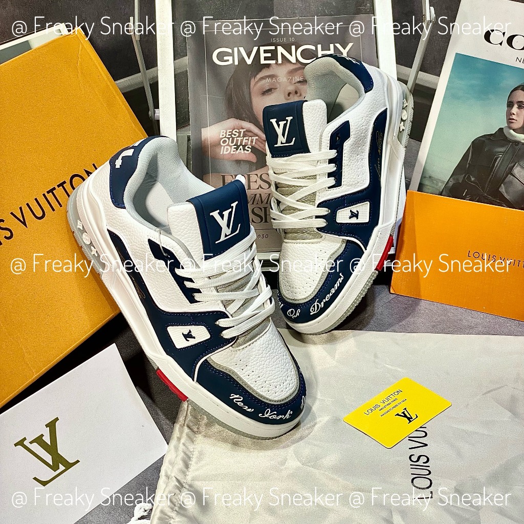 Giày Thể Thao Louis Vuitton Trainer #54 Signature Blue White - 1AANEZ / 1AANEX / 1ABOH8, Giày LV Trainer Navy