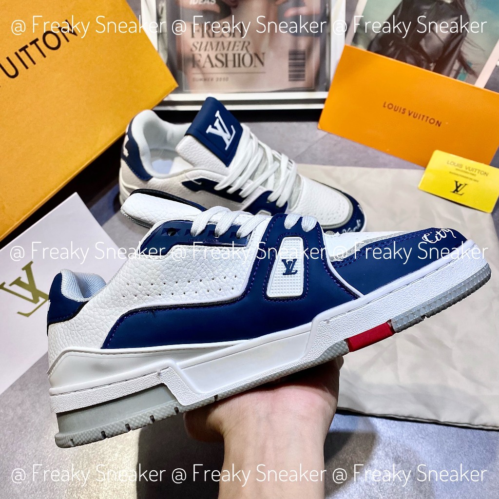 Giày Thể Thao Louis Vuitton Trainer #54 Signature Blue White - 1AANEZ / 1AANEX / 1ABOH8, Giày LV Trainer Navy
