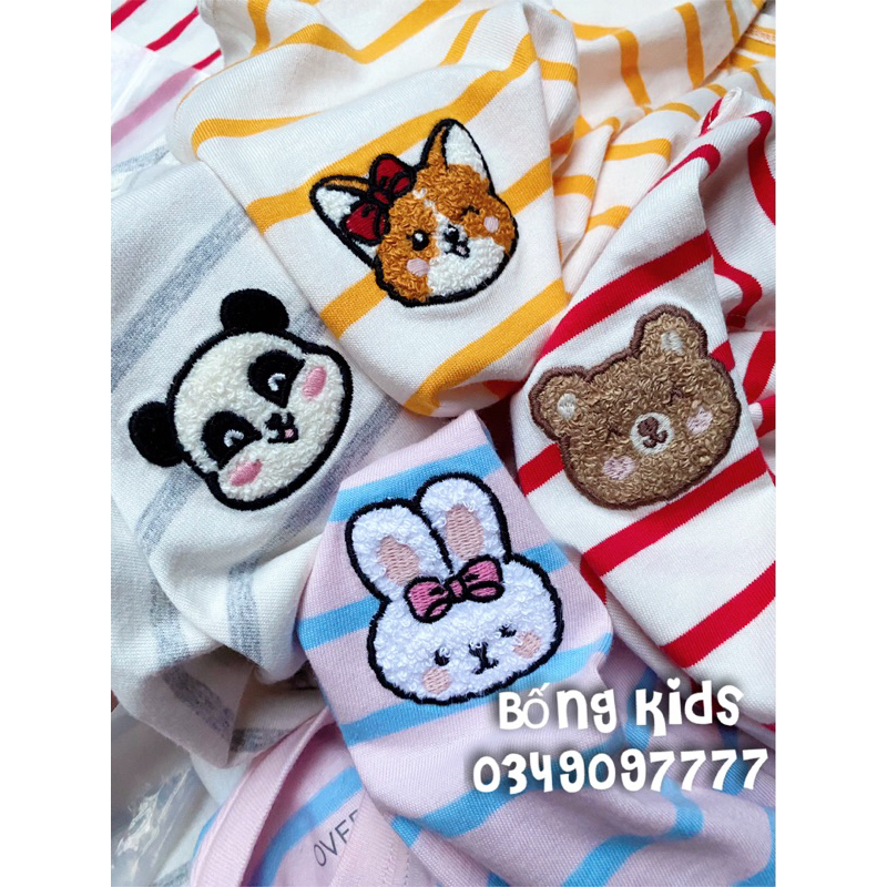 Áo Thu Bé Gái Kẻ Ngang Thêu Nổi GÊ