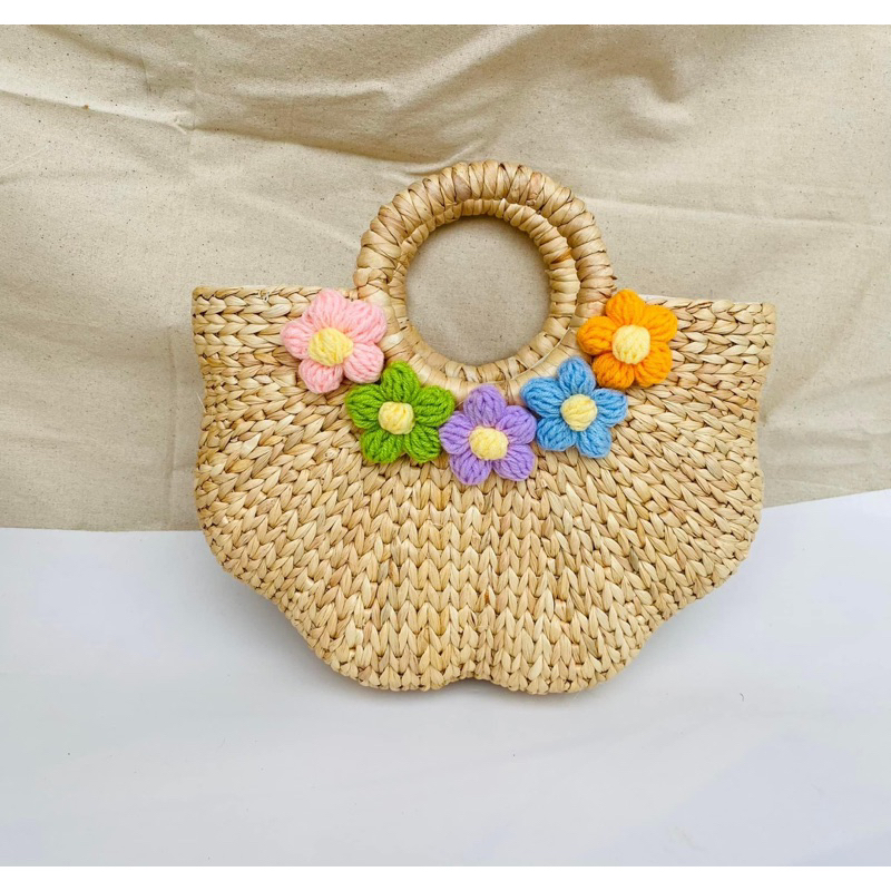 Túi cói túi lục bình xinh xắn cho Mẹ và bé phong cách Vintage đi biển, chụp ảnh decor, kiểu dáng siêu đẹp