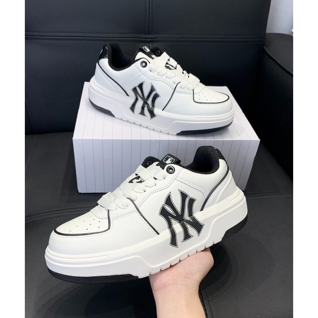 Giày MLB chunky liner NY màu đen chính hãng , giày thể thao nam nữ NY đế cao tôn dáng