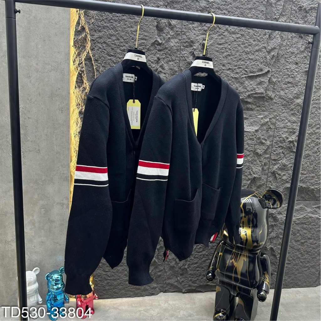 Áo Cadigan Thom Phối Sọc Màu Logo 2 Bên Tay Áo Cực Đỉnh - Áo Cadigan Dành Cho Nam Nữ