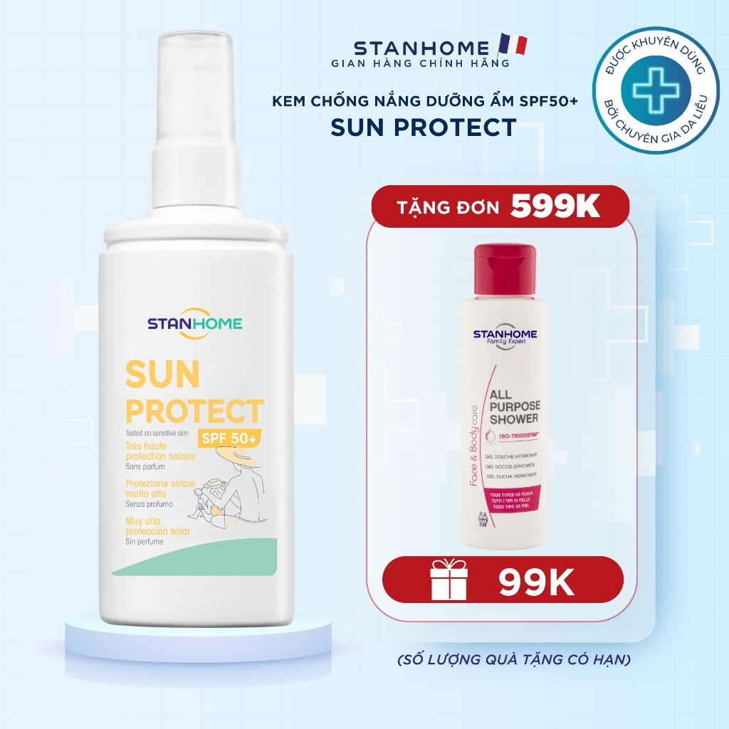 Kem Chống Nắng Cho Mặt Và Toàn Thân STANHOME Sun Protect An Toàn Cho Da Nhạy Cảm 125ML