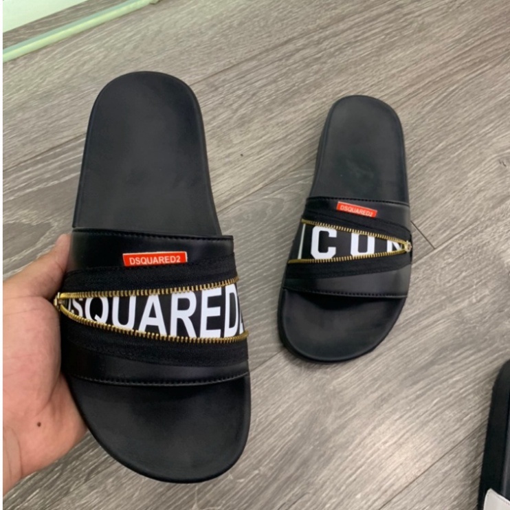 Dép nam dsq khóa chéo in chữ siêu đẹp, phong cách trẻ trung hot nhất 2023