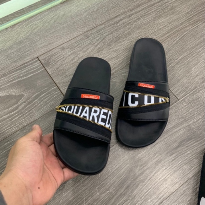 Dép nam dsq khóa chéo in chữ siêu đẹp, phong cách trẻ trung hot nhất 2023