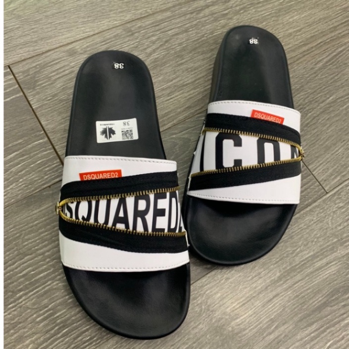 Dép nam dsq khóa chéo in chữ siêu đẹp, phong cách trẻ trung hot nhất 2023
