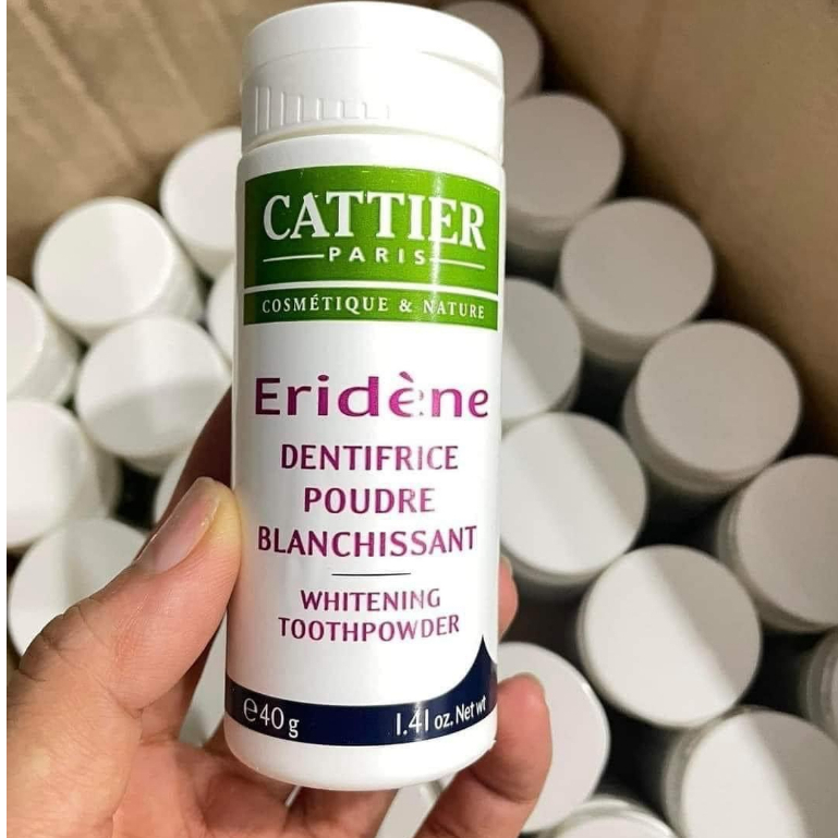 Bột trắng răng Cattier Eridene Pháp giúp răng trắng sáng, loại bỏ mảng bám răng