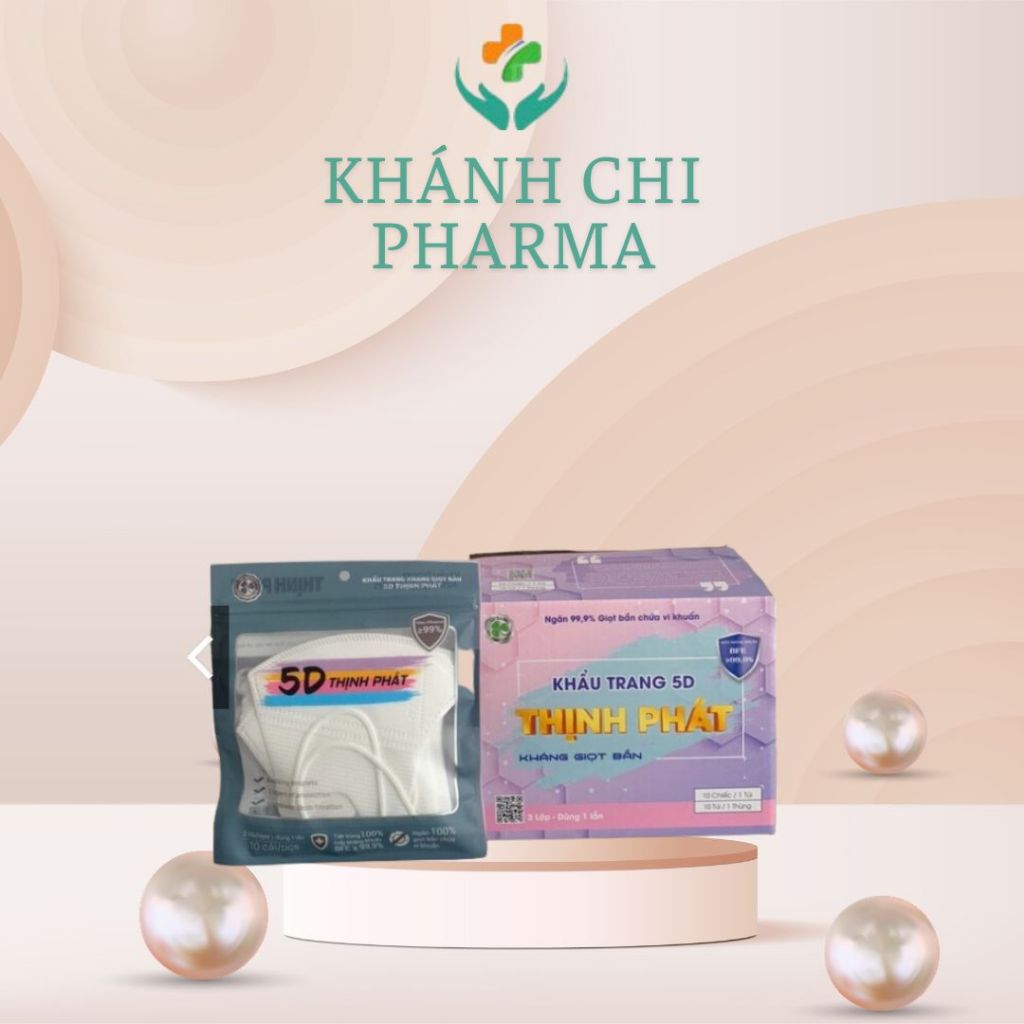 Thùng 100 chiếc khẩu trang 5D Thịnh Phát. Khẩu trang y tế kháng khuẩn 3 lớp mỏng, đẹp, thời trang