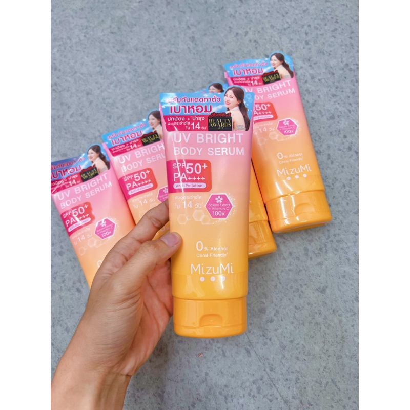 Serum Dưỡng Thể Kiêm Chống Nắng Mizumi 100x Vitamin C 180ml Thái SPF 50