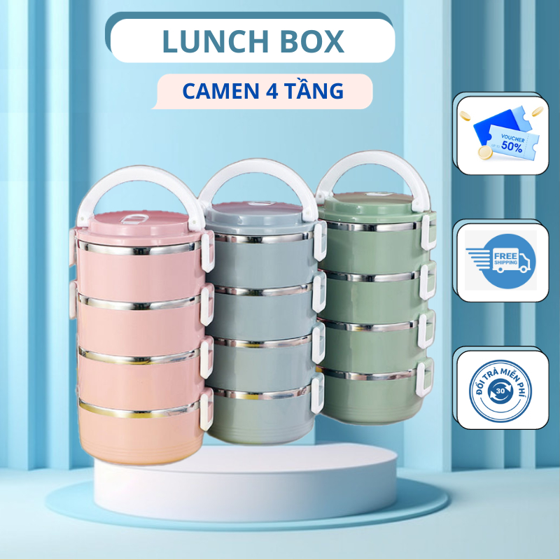 Cà Men 4 Tầng Lúa Mạch Ruột Inox - hàng chất lượng