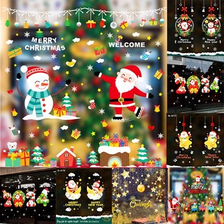 Decal Trang Trí Noel Merry Christmas Dán Tĩnh Điện Dịp Giáng Sinh, Tết 2024 Phù Hợp Shop Thời Trang, Văn Phòng