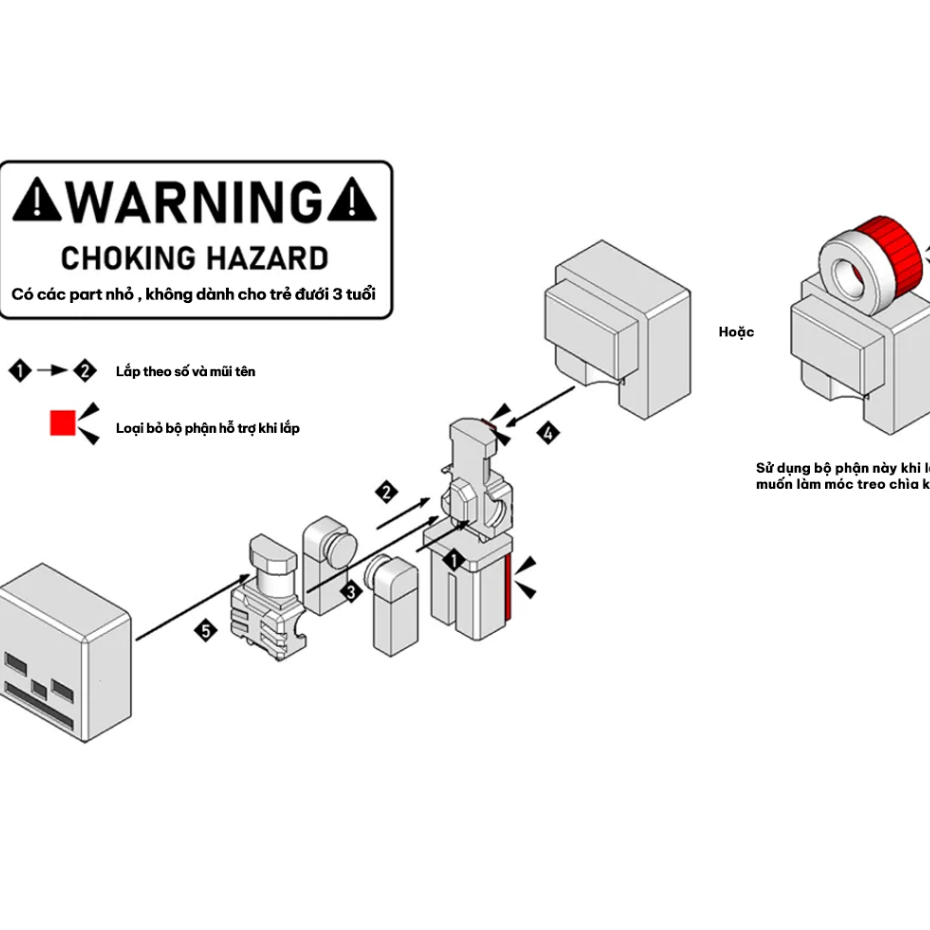Kit Mô Hình Lắp Ráp MINECRAFT SKELETON mini - Treo Chìa Khóa