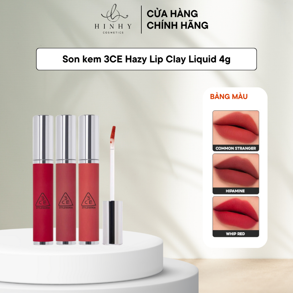 Son kem 3CE Hazy Lip Clay Liquid 4g