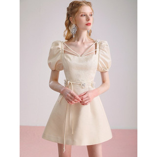 Đầm tay phồng chéo cổ JARI -CLOTHES chữ A có lót quần