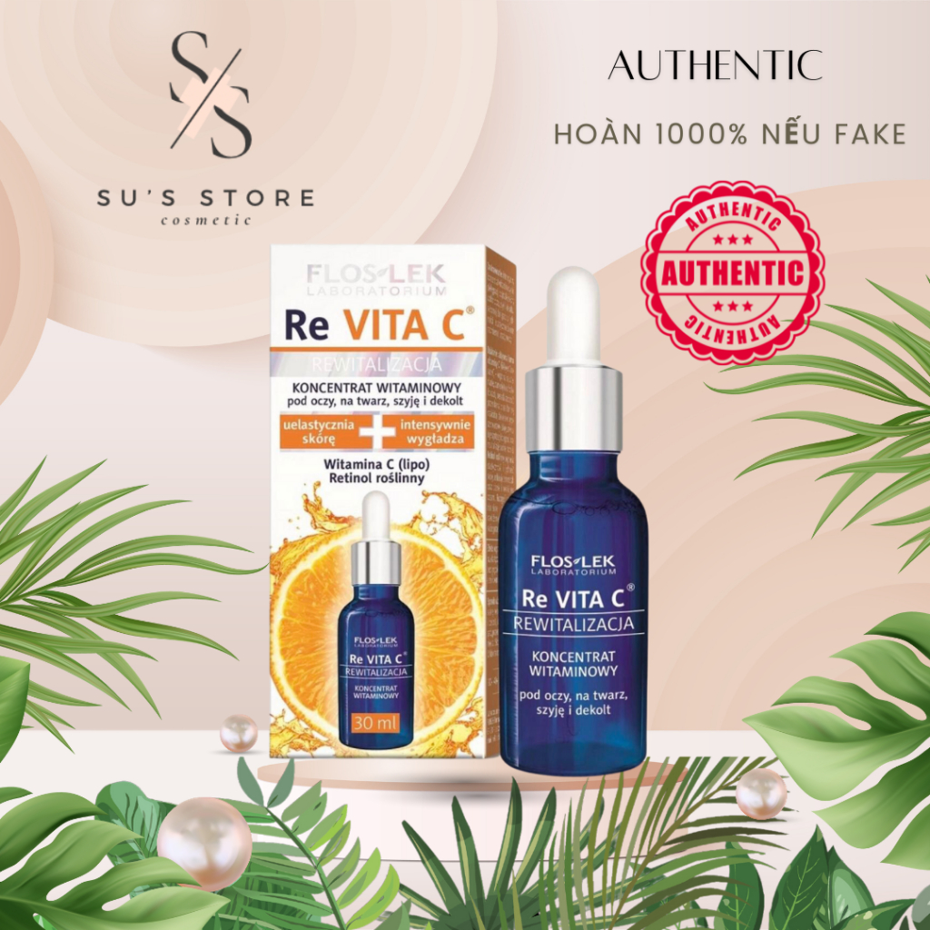 Serum vitamin C Floslek - tinh chất dưỡng ẩm làm sáng - giảm nhăn và trẻ hóa da Re Vita C 30ml