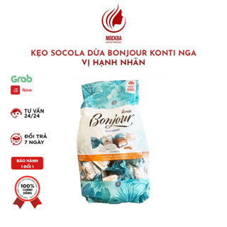 Kẹo Socola Dừa Bonjour Konti Hàng Nga, 500g, Vị Hạnh Nhân Mix Caramen Hòa Quyện Vị Dừa Thơm Ngon