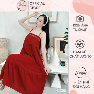 Đầm maxi dây thêu hoa