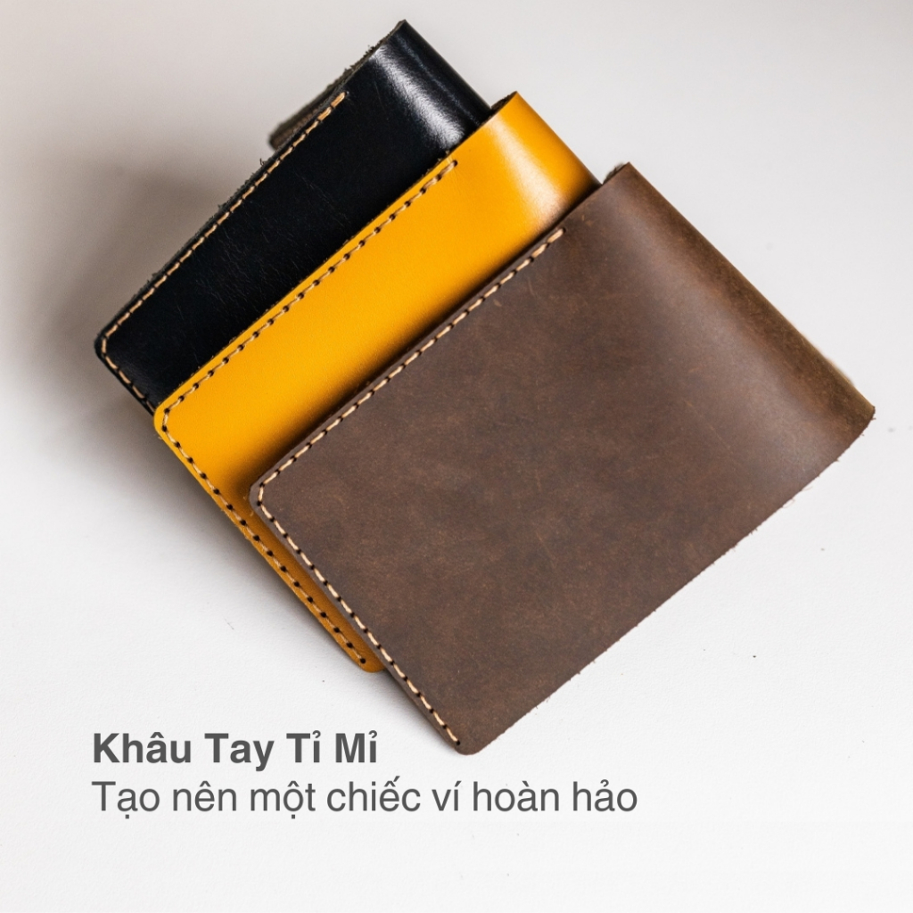 Ví da HILAS 1 - Da bò thật, cắt laser tinh xảo, khâu thủ công tỉ mỉ, thiết kế tối giản
