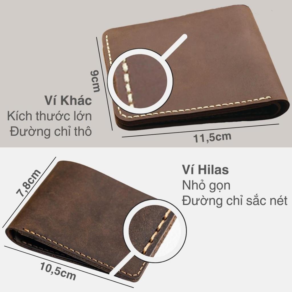 Ví da HILAS 2 - Da bò thật, cắt laser tinh xảo, khâu thủ công tỉ mỉ, thiết kế đơn giản