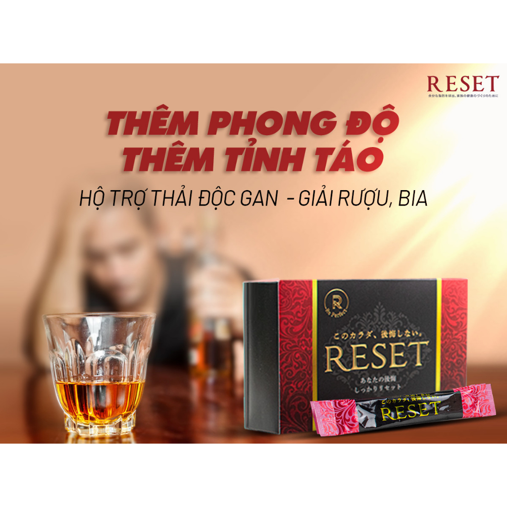 Bột Enzyme uống thanh lọc cơ thể, đào thải mỡ làm đẹp dáng, bột Enzyme RESET - Hộp 30 gói