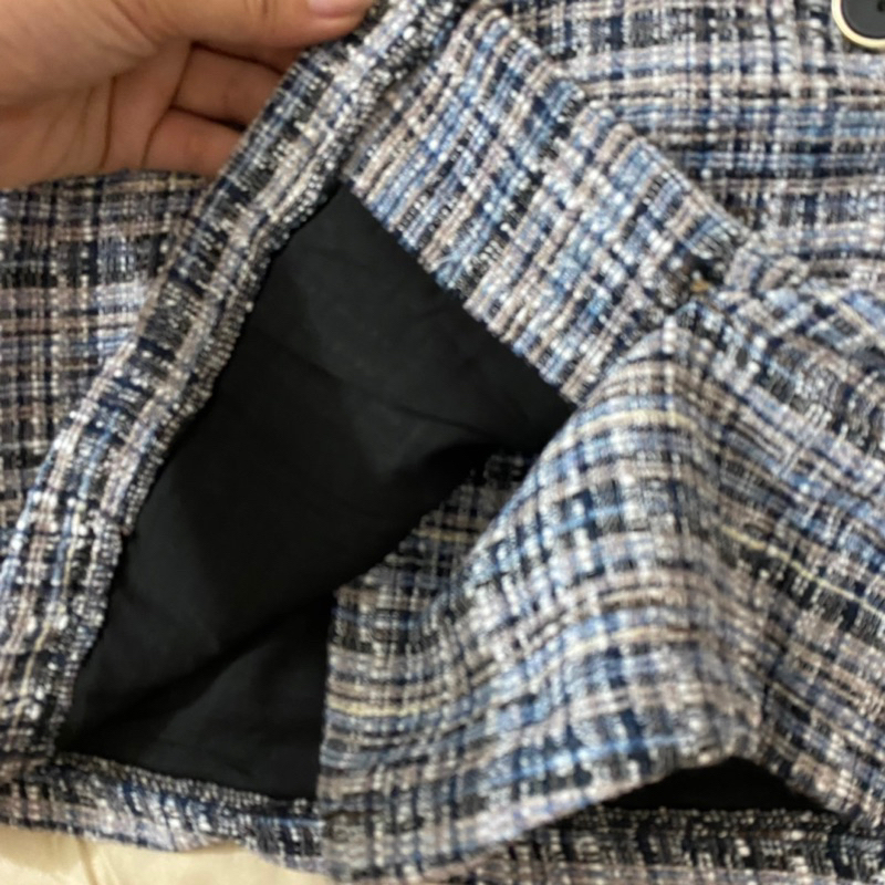 Áo dạ tweed cộc tay newtag