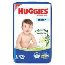 Mẫu mới - Bỉm Huggies Dán M76,L68,XL62 miếng.