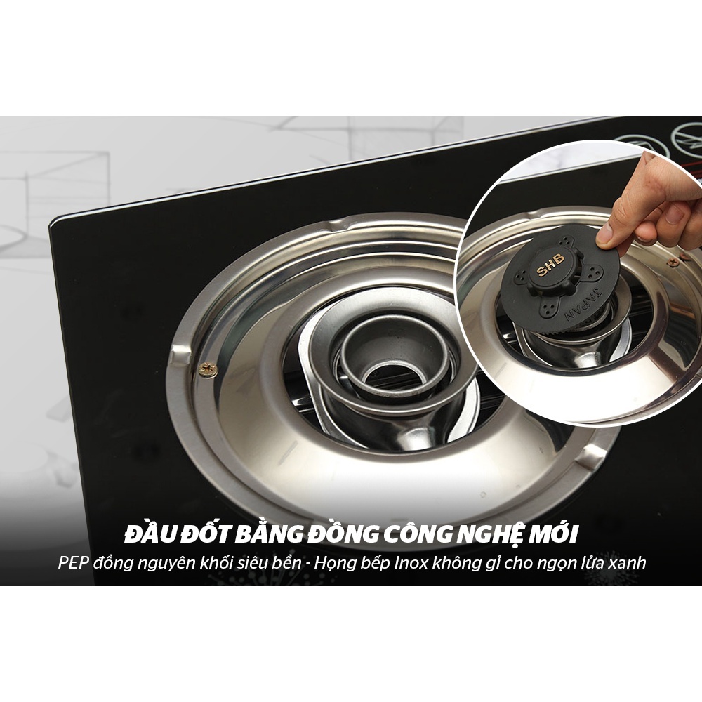 Bếp ga dương kính Sunhouse SHB3365 tiết kiệm gas bảo hành chính hãng 12 tháng