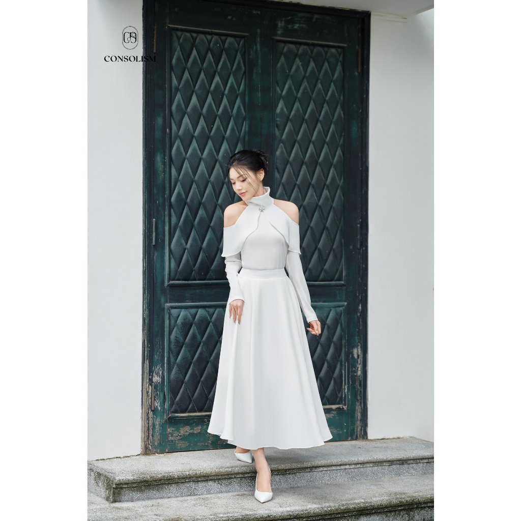 Set áo chân váy Sophia đính đá thiết kế cao cấp Consolism - S6